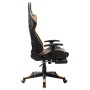 Silla de gaming con reposapiés cuero sintético negro y naranja en Sillas gaming | Comprar online en Foru.es