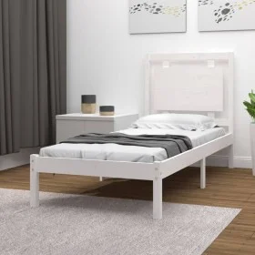 Estructura de cama madera maciza individual blanco 75x190 cm de , Camas y somieres - Ref: Foro24-3105496, Precio: 107,61 €, D...