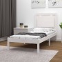 Estructura de cama madera maciza individual blanco 75x190 cm de , Camas y somieres - Ref: Foro24-3105496, Precio: 109,21 €, D...