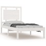 Estructura de cama madera maciza individual blanco 75x190 cm de , Camas y somieres - Ref: Foro24-3105496, Precio: 109,21 €, D...