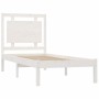 Estructura de cama madera maciza individual blanco 75x190 cm de , Camas y somieres - Ref: Foro24-3105496, Precio: 109,21 €, D...