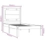 Estructura de cama madera maciza individual blanco 75x190 cm de , Camas y somieres - Ref: Foro24-3105496, Precio: 109,21 €, D...