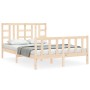 Estructura de cama con cabecero madera maciza 140x200 cm de , Camas y somieres - Ref: Foro24-3191971, Precio: 125,88 €, Descu...