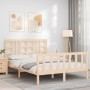 Estructura de cama con cabecero madera maciza 140x200 cm de , Camas y somieres - Ref: Foro24-3191971, Precio: 125,88 €, Descu...