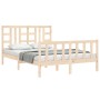 Estructura de cama con cabecero madera maciza 140x200 cm de , Camas y somieres - Ref: Foro24-3191971, Precio: 125,88 €, Descu...