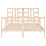 Estructura de cama con cabecero madera maciza 140x200 cm de , Camas y somieres - Ref: Foro24-3191971, Precio: 125,88 €, Descu...