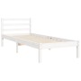 Estructura de cama con cabecero madera maciza blanco de , Camas y somieres - Ref: Foro24-3194082, Precio: 111,32 €, Descuento: %
