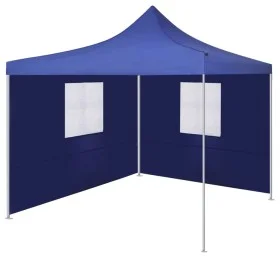 Faltpavillon mit 2 blauen Wänden 3x3 m von vidaXL, Zelte und Pavillons - Ref: Foro24-44961, Preis: 153,27 €, Rabatt: %