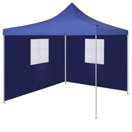 Cenador plegable con 2 paredes azul 3x3 m de vidaXL, Carpas y cenadores - Ref: Foro24-44961, Precio: 157,75 €, Descuento: %