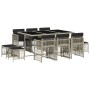 Set de comedor de jardín 11 pzas y cojines ratán sintético gris en Conjuntos de jardín | Comprar online en Foru.es