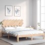 Estructura de cama con cabecero madera maciza 140x200 cm de , Camas y somieres - Ref: Foro24-3193726, Precio: 124,40 €, Descu...