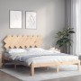 Estructura de cama con cabecero madera maciza 140x200 cm de , Camas y somieres - Ref: Foro24-3193726, Precio: 124,40 €, Descu...