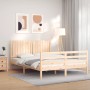Estructura de cama con cabecero madera maciza 160x200 cm de , Camas y somieres - Ref: Foro24-3194776, Precio: 159,09 €, Descu...