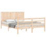 Estructura de cama con cabecero madera maciza 160x200 cm de , Camas y somieres - Ref: Foro24-3194776, Precio: 159,09 €, Descu...
