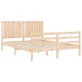 Estructura de cama con cabecero madera maciza 160x200 cm de , Camas y somieres - Ref: Foro24-3194776, Precio: 159,09 €, Descu...
