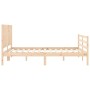 Estructura de cama con cabecero madera maciza 160x200 cm de , Camas y somieres - Ref: Foro24-3194776, Precio: 159,09 €, Descu...