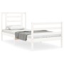 Estructura de cama con cabecero madera maciza blanco de , Camas y somieres - Ref: Foro24-3194667, Precio: 102,11 €, Descuento: %