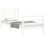 Estructura de cama con cabecero madera maciza blanco de , Camas y somieres - Ref: Foro24-3194667, Precio: 102,11 €, Descuento: %