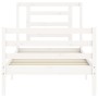 Estructura de cama con cabecero madera maciza blanco de , Camas y somieres - Ref: Foro24-3194667, Precio: 102,11 €, Descuento: %