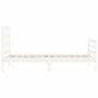 Estructura de cama con cabecero madera maciza blanco de , Camas y somieres - Ref: Foro24-3193952, Precio: 101,30 €, Descuento: %