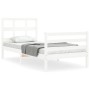Estructura de cama con cabecero madera maciza blanco de , Camas y somieres - Ref: Foro24-3194797, Precio: 102,96 €, Descuento: %