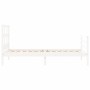 Estructura de cama con cabecero madera maciza blanco de , Camas y somieres - Ref: Foro24-3194797, Precio: 102,96 €, Descuento: %