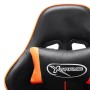 Silla de gaming con reposapiés cuero sintético negro y naranja en Sillas gaming | Comprar online en Foru.es