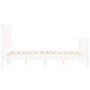 Estructura cama de matrimonio con cabecero madera maciza blanco de , Camas y somieres - Ref: Foro24-3192142, Precio: 176,62 €...