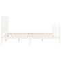 Estructura de cama matrimonio con cabecero madera maciza blanco de , Camas y somieres - Ref: Foro24-3192432, Precio: 160,39 €...