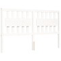 Estructura de cama matrimonio con cabecero madera maciza blanco de , Camas y somieres - Ref: Foro24-3192432, Precio: 160,39 €...