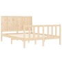 Estructura de cama de matrimonio con cabecero madera maciza de , Camas y somieres - Ref: Foro24-3192596, Precio: 160,75 €, De...