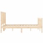 Estructura de cama de matrimonio con cabecero madera maciza de , Camas y somieres - Ref: Foro24-3192596, Precio: 160,75 €, De...