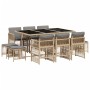 Set comedor de jardín 11 pzas con cojines ratán sintético beige en Conjuntos de jardín | Comprar online en Foru.es