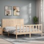 Estructura de cama con cabecero madera maciza 160x200 cm de , Camas y somieres - Ref: Foro24-3192631, Precio: 165,55 €, Descu...
