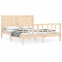 Estructura de cama con cabecero madera maciza 160x200 cm de , Camas y somieres - Ref: Foro24-3192631, Precio: 165,55 €, Descu...