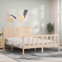 Estructura de cama con cabecero madera maciza 160x200 cm de , Camas y somieres - Ref: Foro24-3192631, Precio: 165,55 €, Descu...