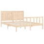 Estructura de cama con cabecero madera maciza 160x200 cm de , Camas y somieres - Ref: Foro24-3192631, Precio: 165,55 €, Descu...