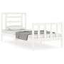 Estructura de cama con cabecero madera maciza blanco de , Camas y somieres - Ref: Foro24-3192847, Precio: 101,20 €, Descuento: %