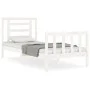 White solid wood bed frame with headboard by , Beds and slatted bases - Ref: Foro24-3192847, Price: 99,83 €, Discount: %