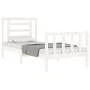 White solid wood bed frame with headboard by , Beds and slatted bases - Ref: Foro24-3192847, Price: 99,83 €, Discount: %