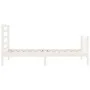 White solid wood bed frame with headboard by , Beds and slatted bases - Ref: Foro24-3192847, Price: 99,83 €, Discount: %