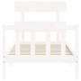 Estructura de cama con cabecero madera maciza blanco de , Camas y somieres - Ref: Foro24-3193237, Precio: 97,04 €, Descuento: %