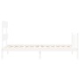 Estructura de cama con cabecero madera maciza blanco de , Camas y somieres - Ref: Foro24-3193237, Precio: 97,04 €, Descuento: %