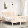Estructura de cama de matrimonio con cabecero madera maciza de , Camas y somieres - Ref: Foro24-3193311, Precio: 135,71 €, De...