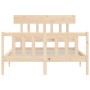Estructura de cama de matrimonio con cabecero madera maciza de , Camas y somieres - Ref: Foro24-3193311, Precio: 135,71 €, De...