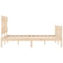 Estructura de cama de matrimonio con cabecero madera maciza de , Camas y somieres - Ref: Foro24-3193311, Precio: 135,71 €, De...