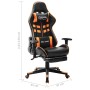 Silla de gaming con reposapiés cuero sintético negro y naranja en Sillas gaming | Comprar online en Foru.es