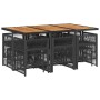 Set de comedor jardín 11 pzas con cojines ratán sintético negro en Conjuntos de jardín | Comprar online en Foru.es