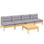 Juego de muebles de jardín 5 pzas y cojines madera pino gris de , Conjuntos de jardín - Ref: Foro24-3096129, Precio: 353,42 €...