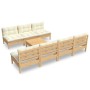 Muebles de jardín 8 piezas cojines madera de pino color crema de , Conjuntos de jardín - Ref: Foro24-3096136, Precio: 659,39 ...